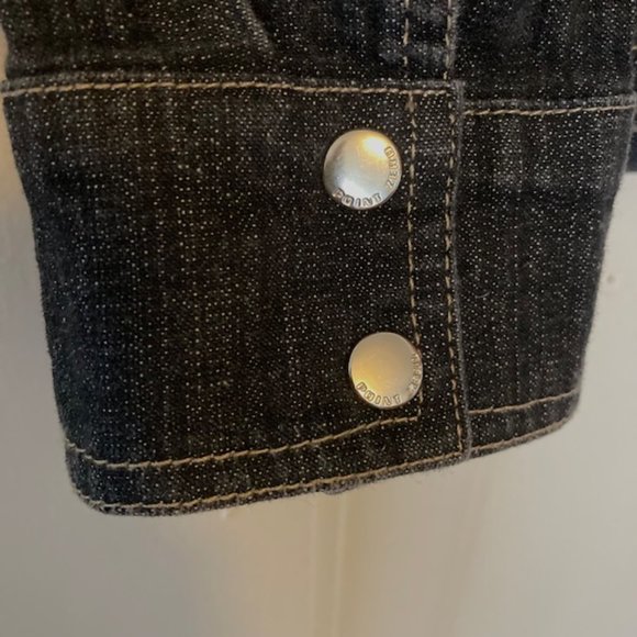 Point Zero ladies Black Denim Shirt Jacket Medium excellent - Picture 4 of 6